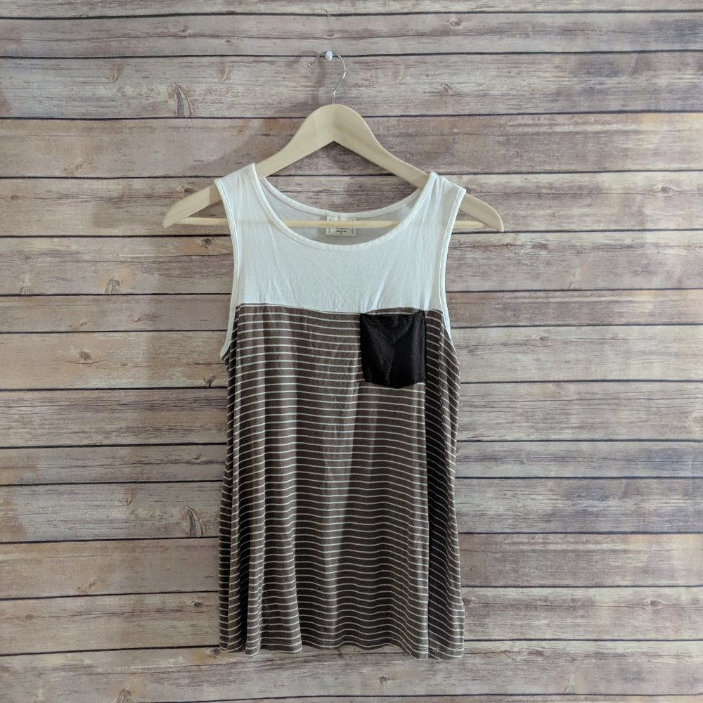h.i.p. Brown and White Striped Tank